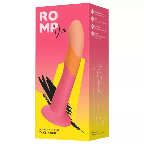 ROMP Dizi - fleksibel dildo i silikon (rosa-oransje)