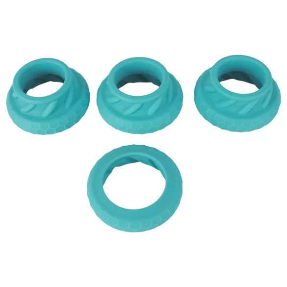 You2Toys - 3-i-1 penis- og pungringssett (turkis)