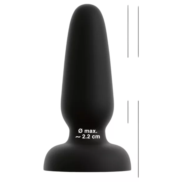 Black Velvets - silikon analplugg med sugekopp (svart) - S