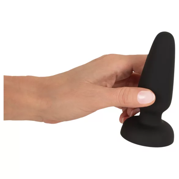 Black Velvets - silikon analplugg med sugekopp (svart) - M