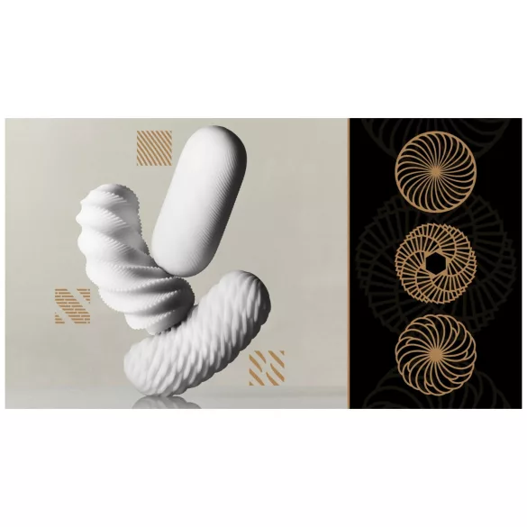 TENGA 3Dx Zen - 3D-mønstret masturbator (hvit)