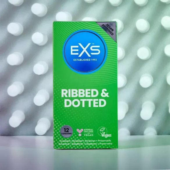 EXS Ribbed, Dotted and Flared - prikket kondom (12 stk)