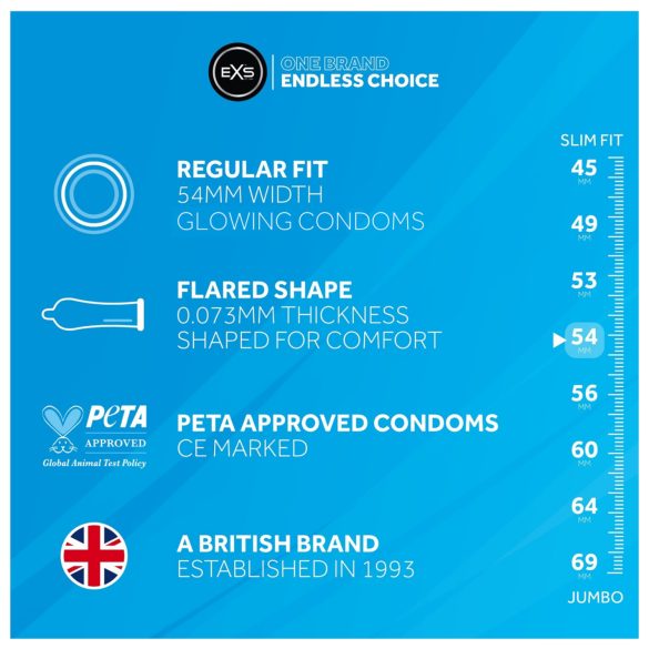 EXS Glow - selvlysende kondomer (3 stk)