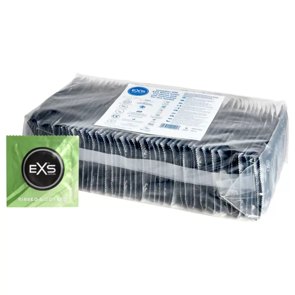 EXS Ribbed & Dotted - riflet, prikket kondom (100 stk)