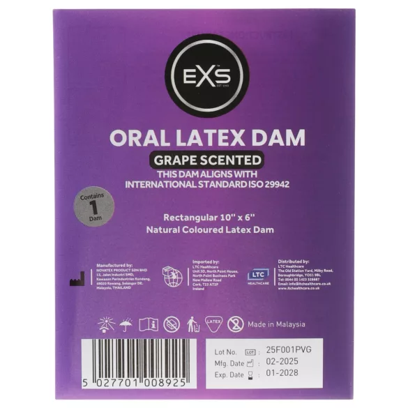 EXS lakris‑smakende oralsex‑lapp - latex beskyttelseslapp (1 stk)