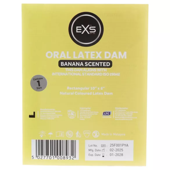 EXS banansmak slikkelapp - lateks beskyttelseslapp (1 stk)