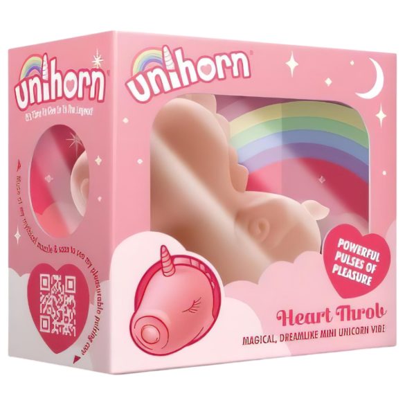 Unihorn Heart Throb - oppladbar enhjørning klitorisvibrator (rosa)