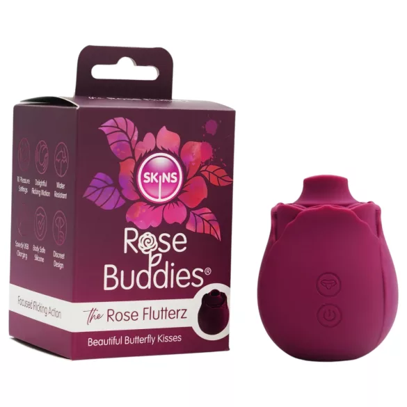 Skins Rose Flutterz - oppladbar klitorisvibrator (lilla)