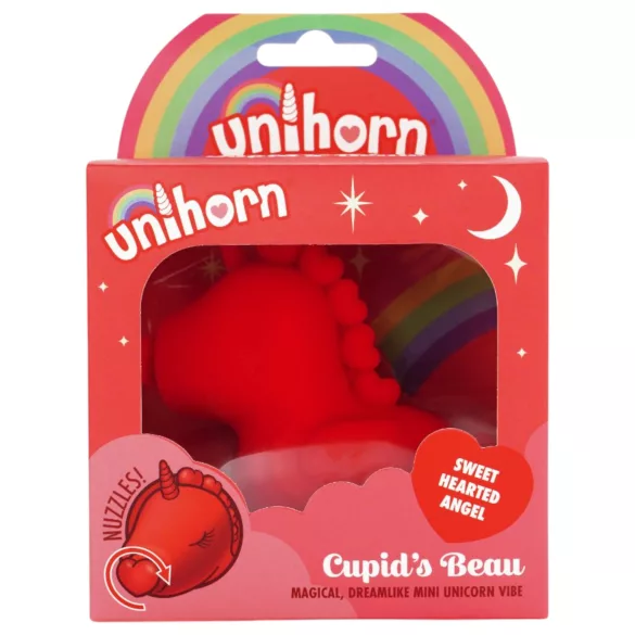 Unihorn Cupid's Beau - oppladbar enhjørnings klitorisvibrator (rød)