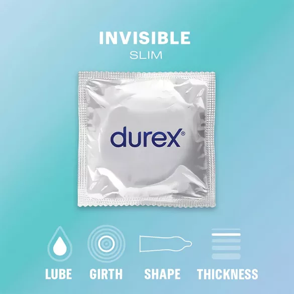 Durex Invisible Slim - tynne kondomer (10 stk)