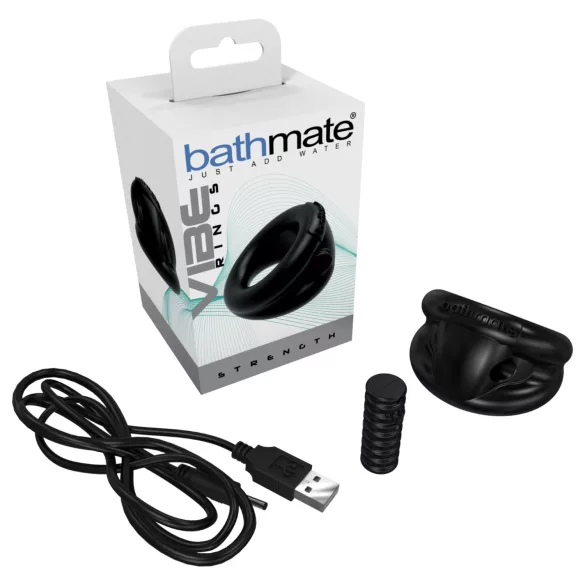 Bathmate Vibe Ring Strength - oppladbar vibrerende penisering (svart)