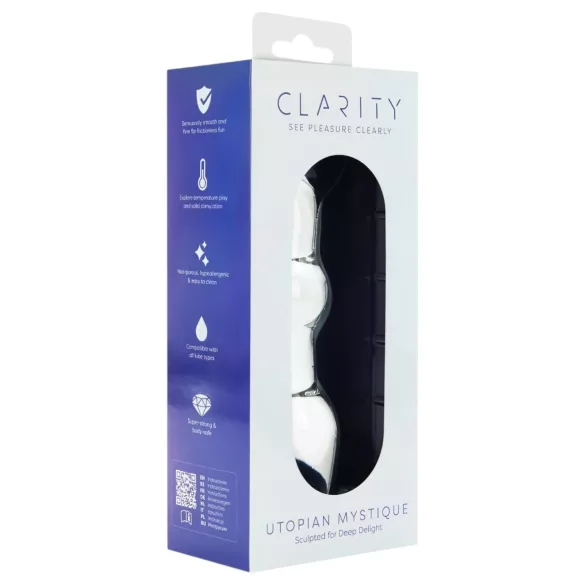 Clarity Utopian Mystique - riflet glassanaldildo (gjennomsiktig)