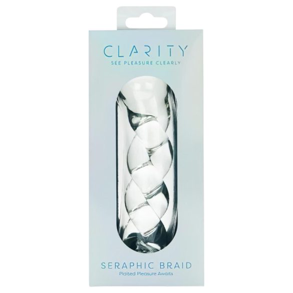 Clarity - flettet mønstret glassdildo (gjennomsiktig)