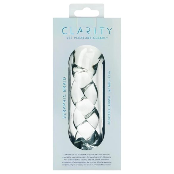 Clarity - flettet mønstret glassdildo (gjennomsiktig)