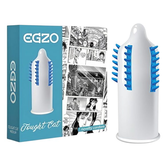 Egzo Tough Cat – kondom med riller og utstående knopper (1 stk)