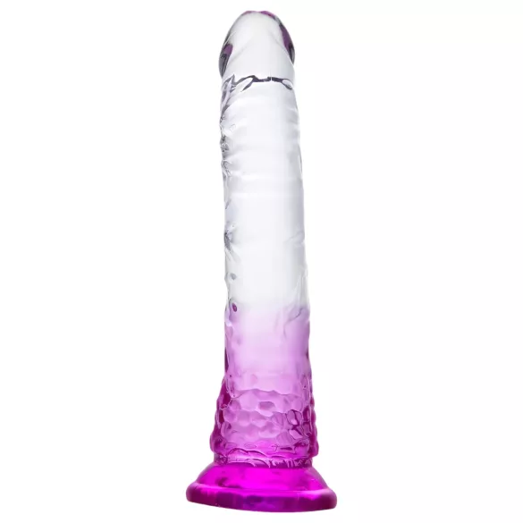 Ensomme Lance - sugekoppdildo (lilla-gjennomsiktig)