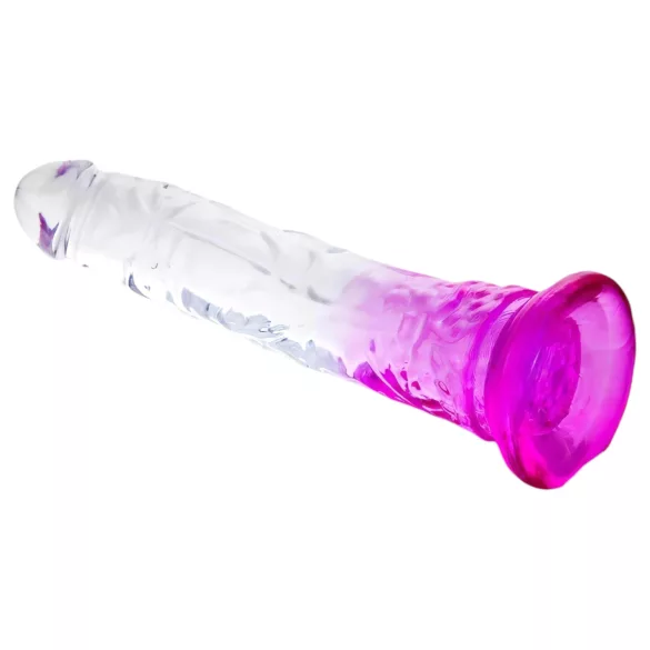 Ensomme Lance - sugekoppdildo (lilla-gjennomsiktig)