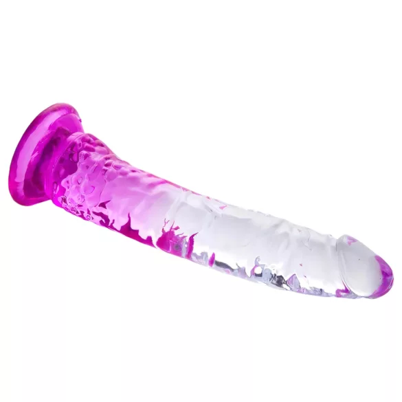 Ensomme Lance - sugekoppdildo (lilla-gjennomsiktig)