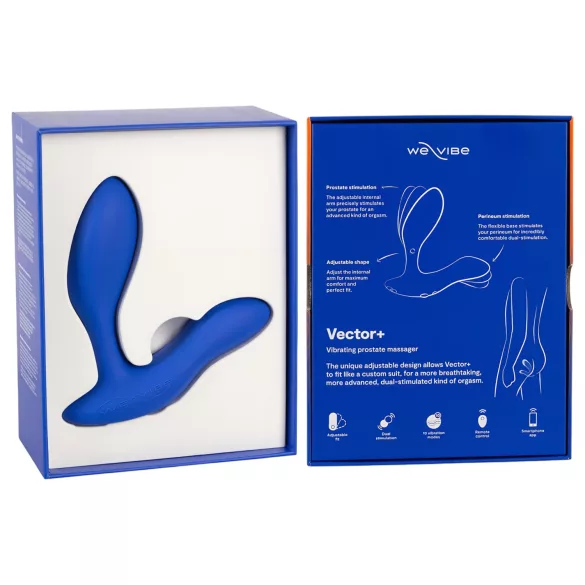 We-Vibe Vector+ - oppladbar, smart analvibrator (blå)