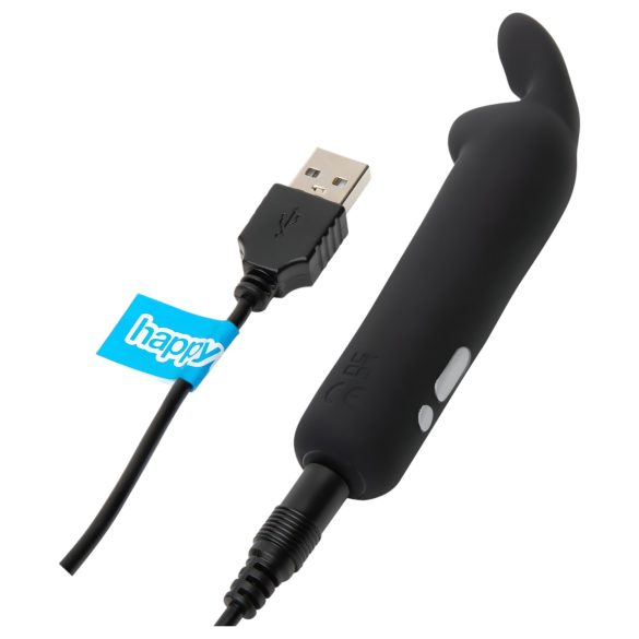 Happyrabbit Kuler - oppladbar kaninformet vibratorstav (svart)