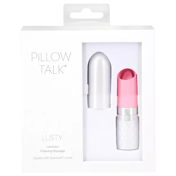 Pillow Talk Lusty - oppladbar, tungeformet stavvibrator (rosa)