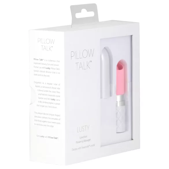 Pillow Talk Lusty - oppladbar, tungeformet stavvibrator (rosa)