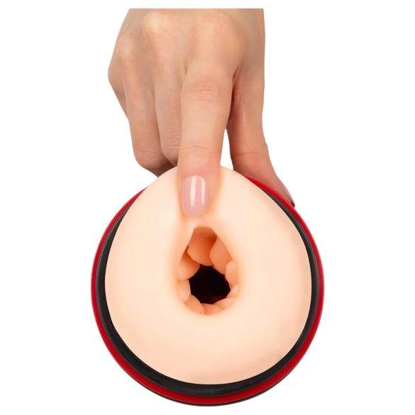 WYNE 06 - oppladbar, vibrerende sugemasturbator (svart)