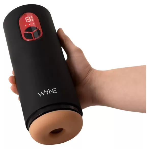 WYNE 07 - oppladbar, vibrerende sugemasturbator (svart)