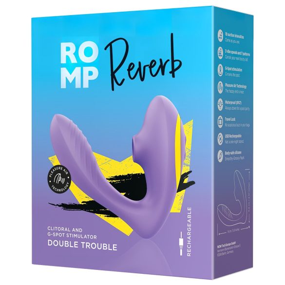 ROMP Reverb - luftbølget 2-i-1 G-punktvibrator (lilla)