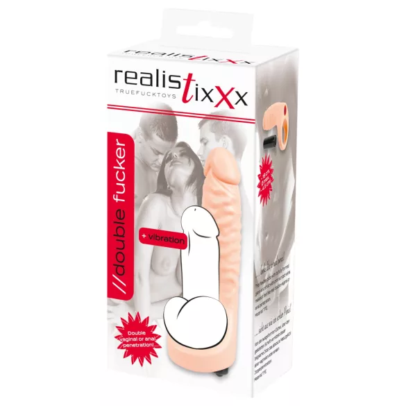 Realistixxx Double Fucker - påsettbar analvibrator (naturfarget)
