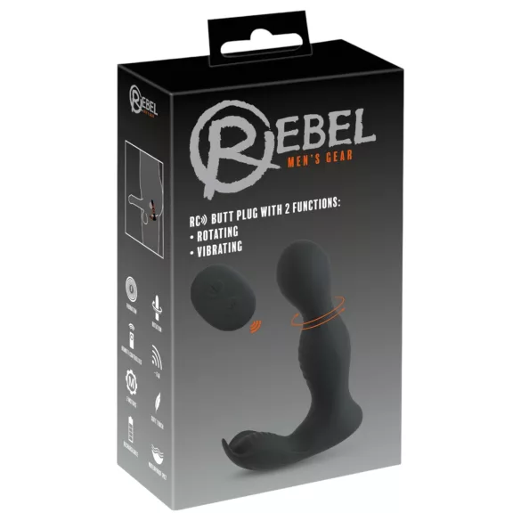 Rebel - fjernstyrt 2-i-1 prostata-vibrator (svart)