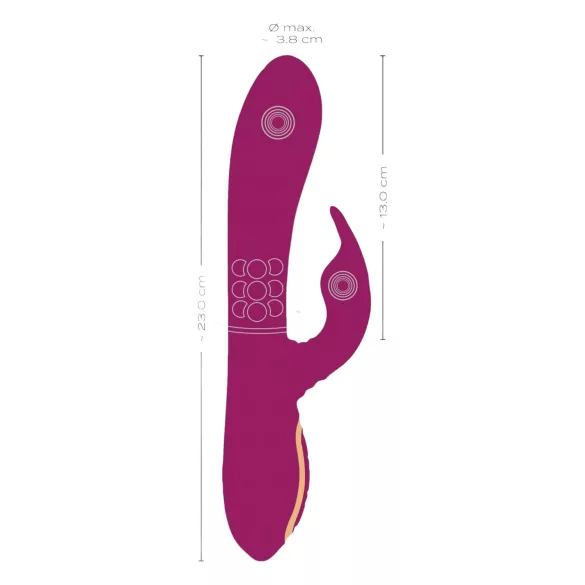 Javida - 3-i-1 perlevibrator med roterende funksjon (lilla)