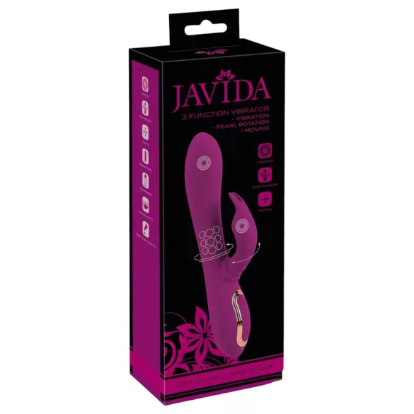 Javida - 3-i-1 perlevibrator med roterende funksjon (lilla)