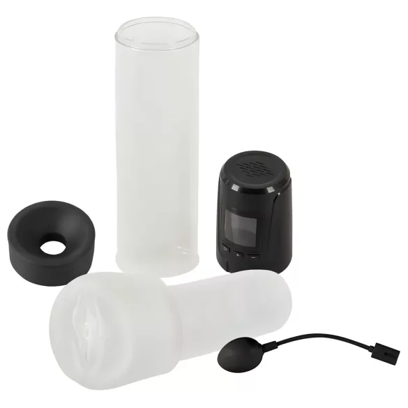 Mister Boner - oppladbar, automatisk penispumpe (svart-gjennomsiktig)