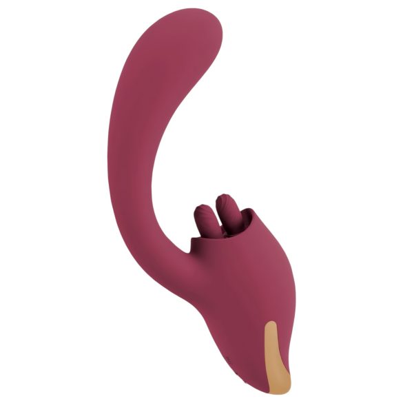 Javida - 2-i-1 tungeformet vibrator (rød)