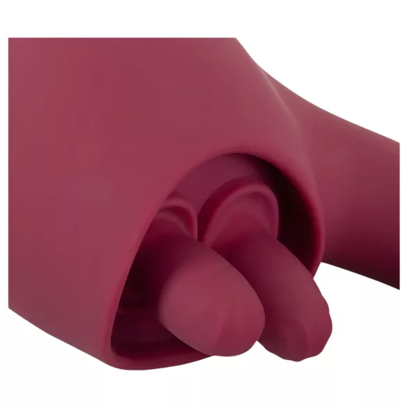 Javida - 2-i-1 tungeformet vibrator (rød)