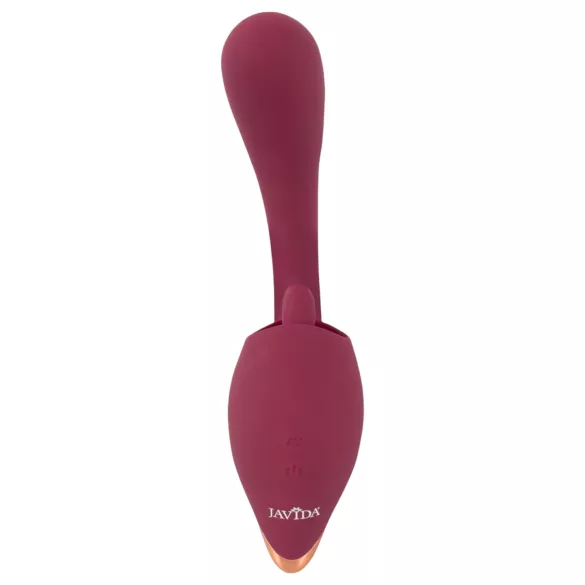 Javida - 2-i-1 tungeformet vibrator (rød)