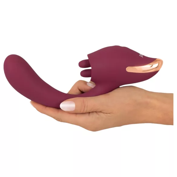 Javida - 2-i-1 tungeformet vibrator (rød)