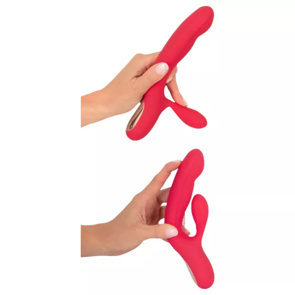Smile Dunkende Kanin - oppladbar 3-motors vibrator (rød)