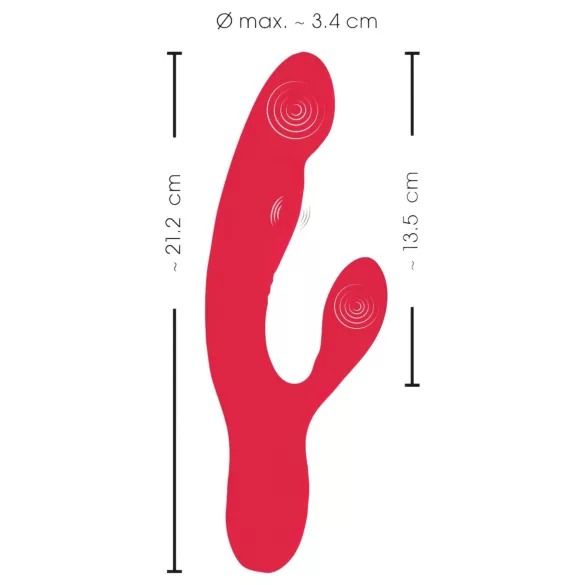 Smile Dunkende Kanin - oppladbar 3-motors vibrator (rød)