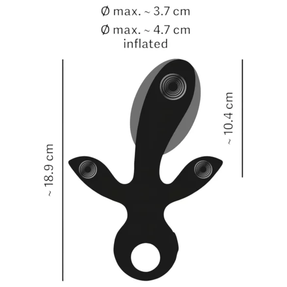 Eternal - oppblåsbar trippel vibrator (svart)