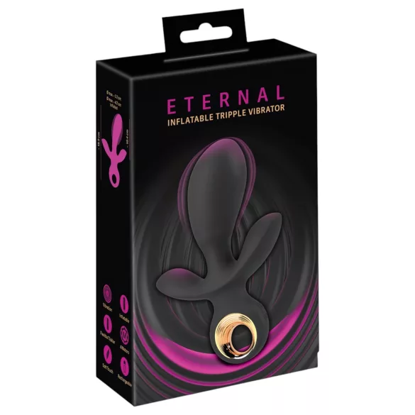 Eternal - oppblåsbar trippel vibrator (svart)