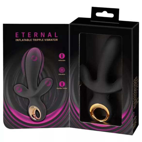 Eternal - oppblåsbar trippel vibrator (svart)