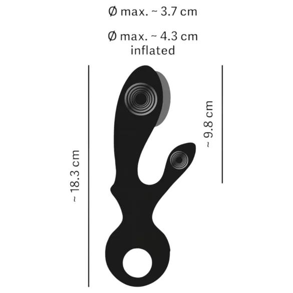Eternal - oppblåsbar klitorisvibrator med arm (svart)