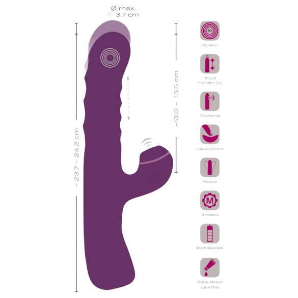 Javida - 3-i-1 rabbit-vibrator (lilla)