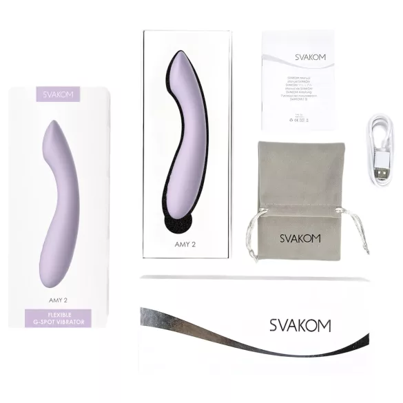 Svakom Amy 2 - oppladbar, vanntett G-punktvibrator (lilla)