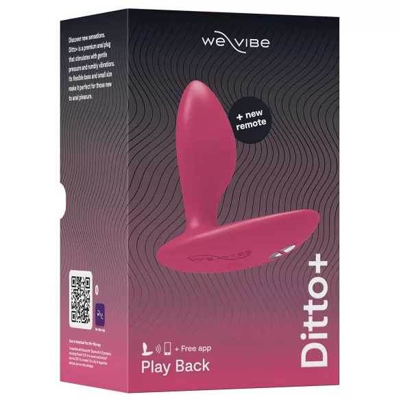 We‑Vibe Ditto+ - App-styrt analvibrator (rosa)