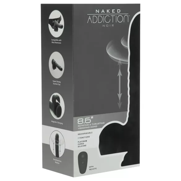 Naked Addiction - realistisk roterende vibrator (svart)