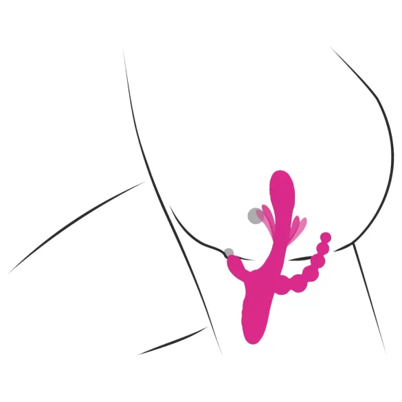 SMILE - trippel arm, tungevibrator (rosa)