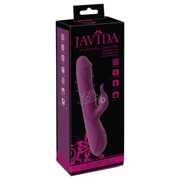 Javida - 3-i-1 støtende, roterende perlevibrator (lilla)